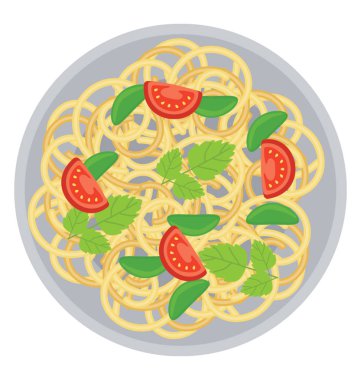 Çin mutfağı tasvir erişte üzerinde sebze Tepesi 