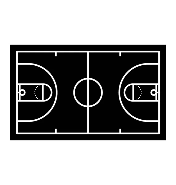 Icona Vettoriale Sul Pavimento Del Campo Basket Vuoto — Vettoriale Stock