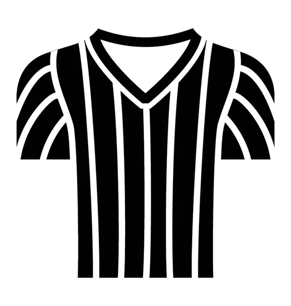 Striped Shirt Neckline Denoting Icon Referee Shirt — Stock Vector