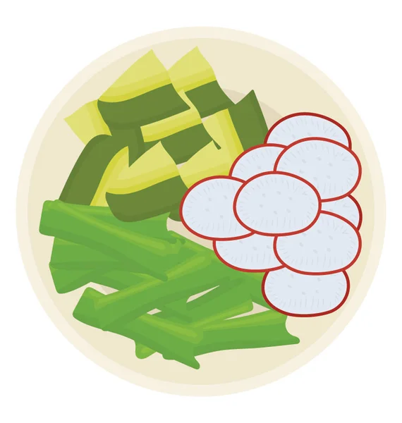 新鲜沙拉配蔬菜和健康配料 — 图库矢量图片