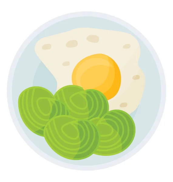 Frühstücksteller Mit Und Gemüse — Stockvektor