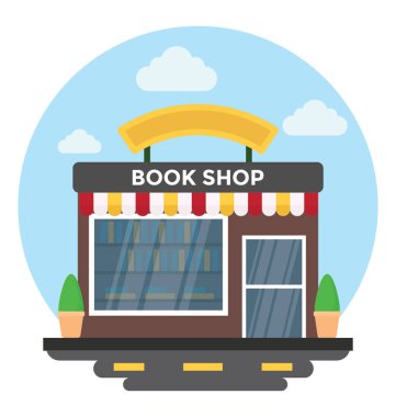 Kitaplar ve kitap dükkanı tasvir metinleri ile bir Mağazası