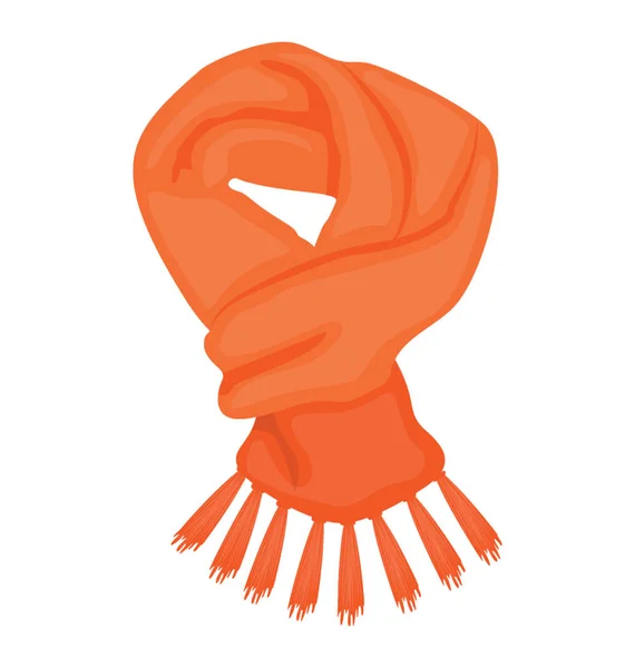 Una Bufanda Cálida Punto Invierno Color Naranja Para Corbatas — Vector de stock
