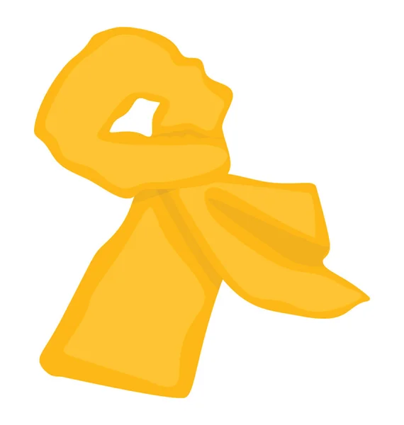Una Bufanda Seda Color Amarillo Para Cuello Las Señoras — Vector de stock