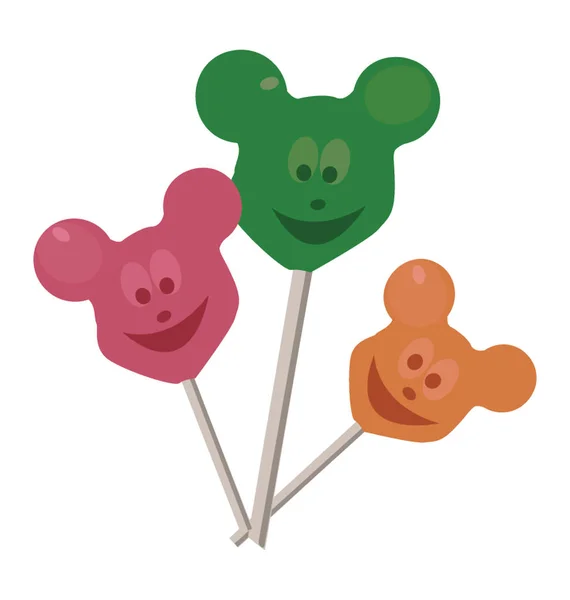 Lollipop Bonito Urso Goma Para Petisco Das Crianças Pequenas — Vetor de Stock