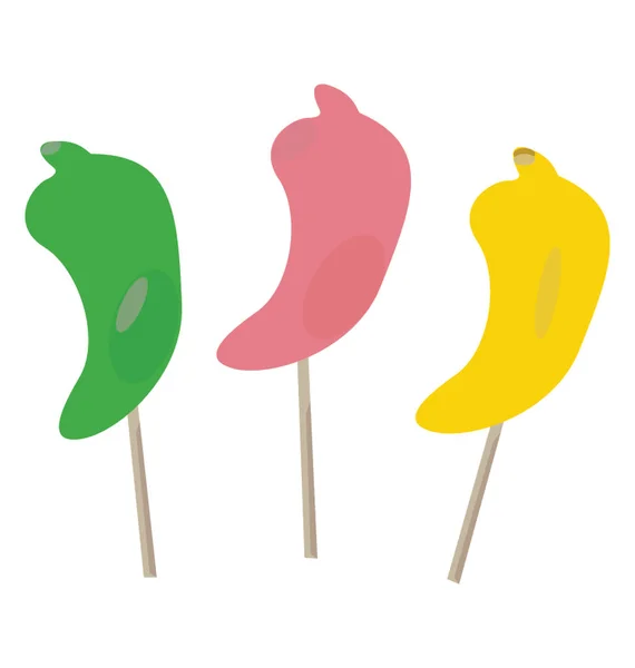辣椒棒糖贴描绘吸盘糖果 — 图库矢量图片