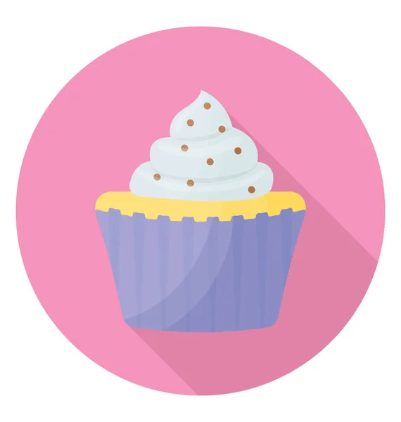 Cupcake Cocco Con Gocce Topping — Vettoriale Stock