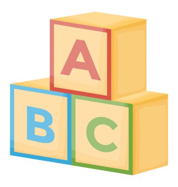 Simge oyuncak eğitim blokları tasvir eden eğitim amaçlı olarak kullanmak