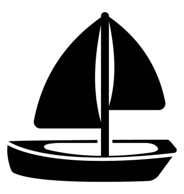 Renkli bir yelken ile oyuncak Yelkenli simgesi