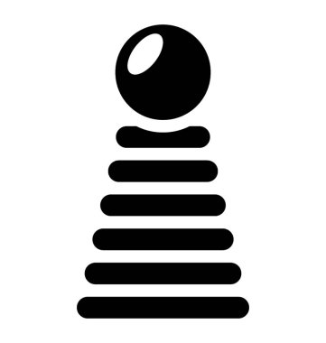 Bir oyuncakla yığın yüzük tasvir eden halkalar