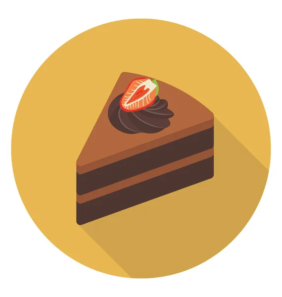Φέτα Κέικ Σοκολάτας Κρέμα Topping Για Σνακ — Διανυσματικό Αρχείο