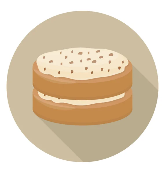 Doppelschichtiger Sandwichkuchen Mit Sahnebelag — Stockvektor