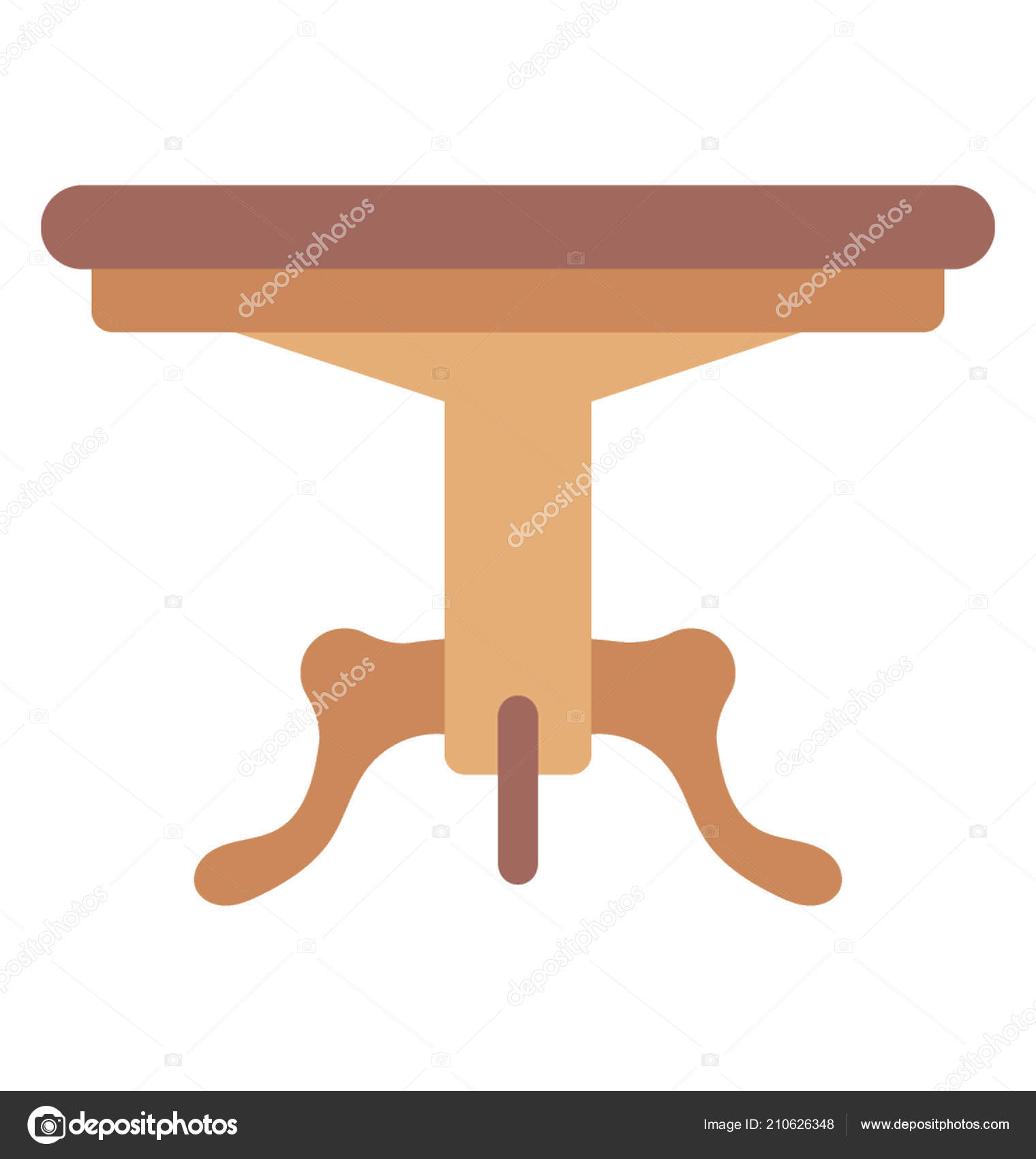 Coffee Table Wooden Legs White Background Stock Vector Round Coffee Table With Wooden Legs On A White Background Vector By Vectorsmarket