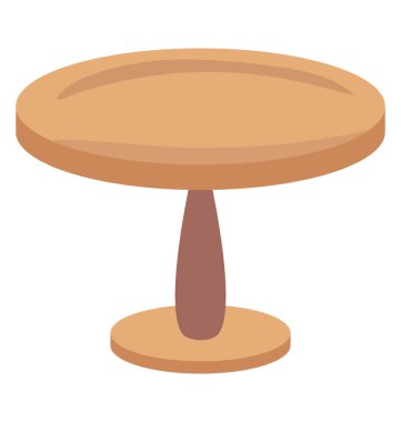 beyaz bir arka plan üzerinde ahşap ayaklı yuvarlak sehpa