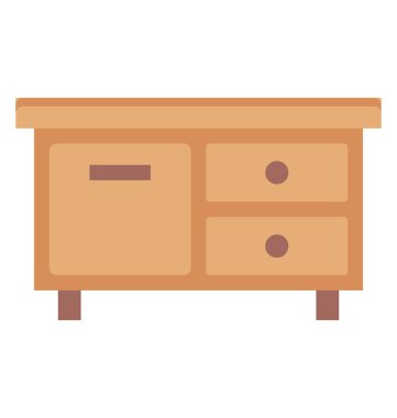 Ahşap aksan göğüsler düz vektör simgesi tasarım 