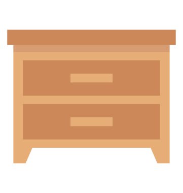 Vintage tarzı ahşap büfe veya çekmeceli simge vektör 