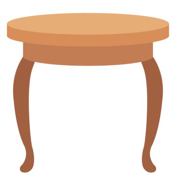 beyaz bir arka plan üzerinde ahşap ayaklı yuvarlak sehpa