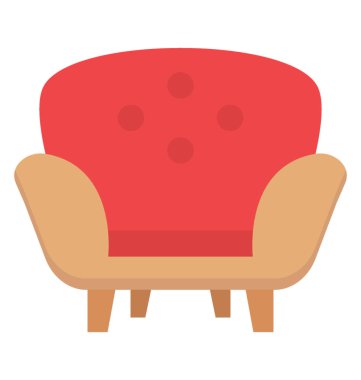 Kanepe, oturma odası mobilya ve düz simgesi tasarım 