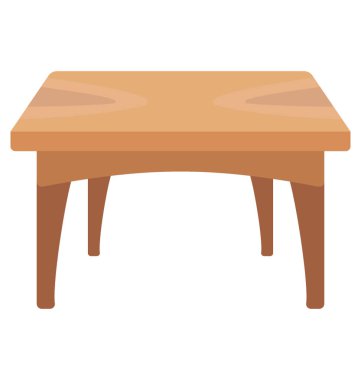 Beyaz bir arka plan üzerinde ahşap ayaklı kare yemek masası