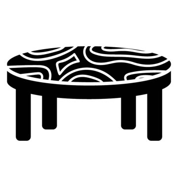 beyaz bir arka plan üzerinde ahşap ayaklı yuvarlak sehpa