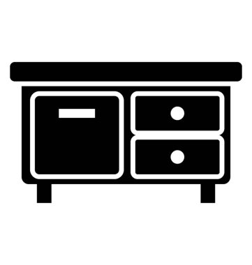 Ahşap aksan sandıkları glif vektör simgesi tasarım 