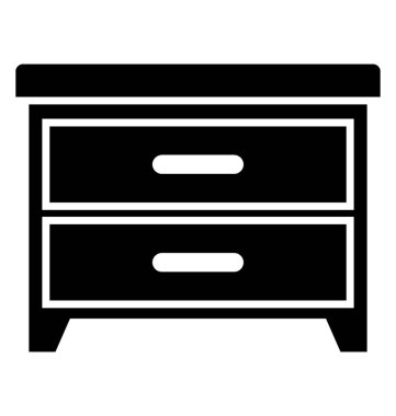 Vintage tarzı ahşap büfe veya çekmeceli simge vektör 