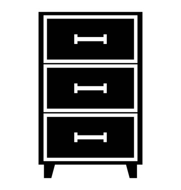 Simge vektör çekmeceli ahşap kutuları için