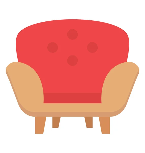 Platte Pictogram Ontwerp Van Sofa Woonkamer Meubels — Stockvector