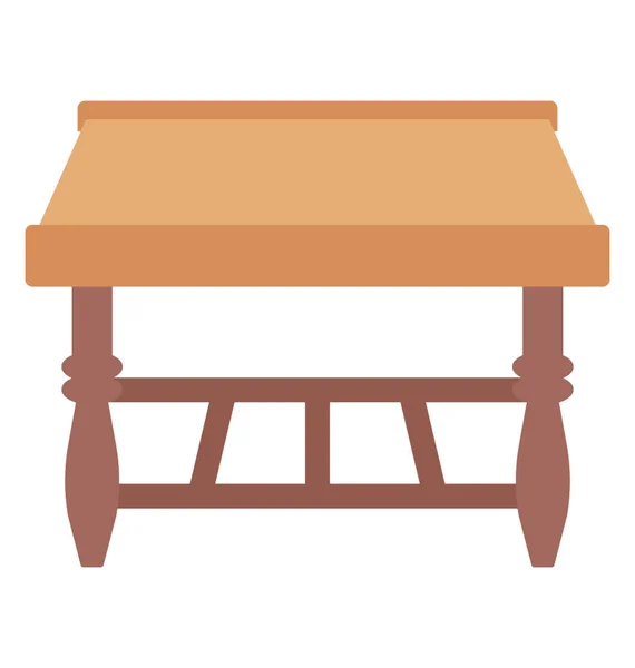 Table Manger Avec Pieds Bois Sur Fond Blanc — Image vectorielle