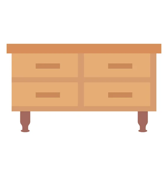 家庭内饰用木制床头桌或床头柜 — 图库矢量图片