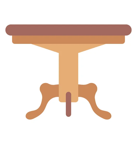 Круглый Кофейный Столик Деревянными Ножками Белом Фоне — стоковый вектор