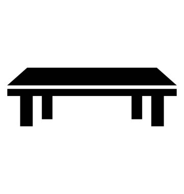 Beyaz bir arka plan üzerinde ahşap ayaklı kare sehpa