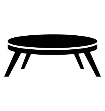 beyaz bir arka plan üzerinde ahşap ayaklı yuvarlak sehpa