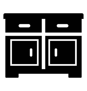 Ahşap aksan sandıkları glif vektör simgesi tasarım 