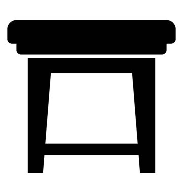 Bir basit glif simgesi tasarım ahşap tabure