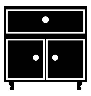 Simge vektör çekmeceli ahşap kutuları için