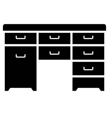 Simge vektör çekmeceli ahşap kutuları için