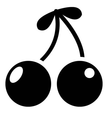 Sağlıklı gıda bayraklarında iki meyve kiraz