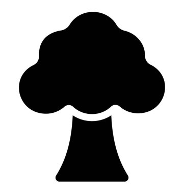 Beyaz arkaplanda ağaç simgesi