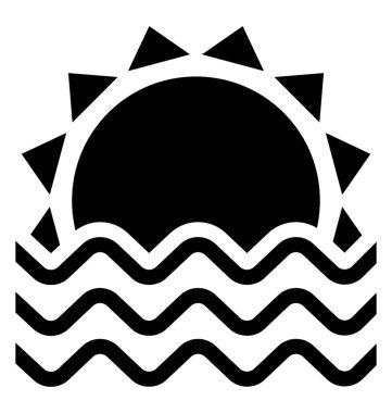 Plaj günbatımı manzaralı bir simgesi