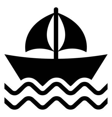 Bir küçük Yelkenli tekne simgesi