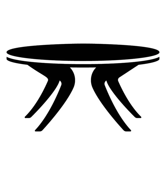 Tavolino Rotondo Con Gambe Legno Sfondo Bianco — Vettoriale Stock