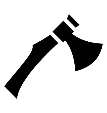 Ağır bir bıçak ustası gösteren balta piktogram tarafından kullanılan ahşap saplı 