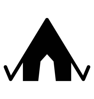 Kamp çadır glif simgesi