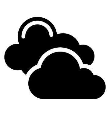 Bulutlar bulutlu hava, yağmur tahmin sembolik