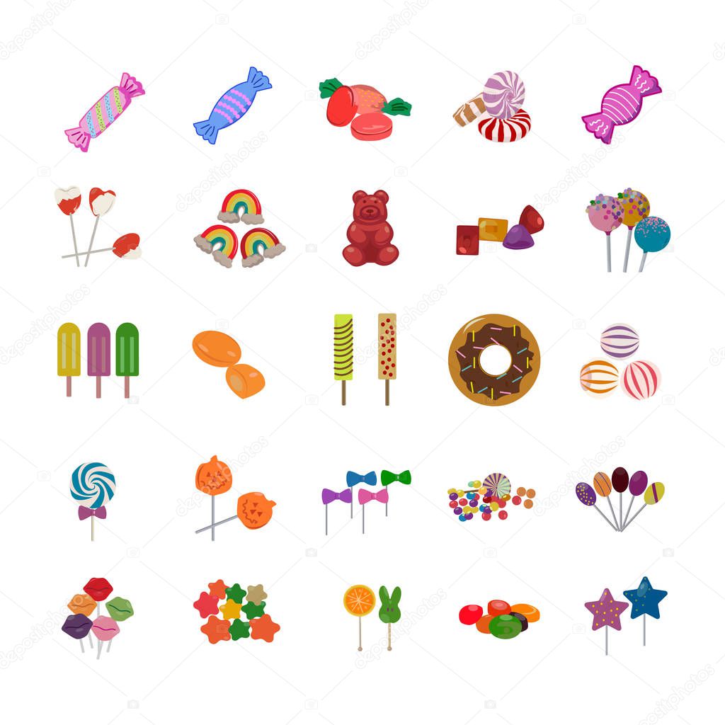 Sweet Candies Flat Icons 