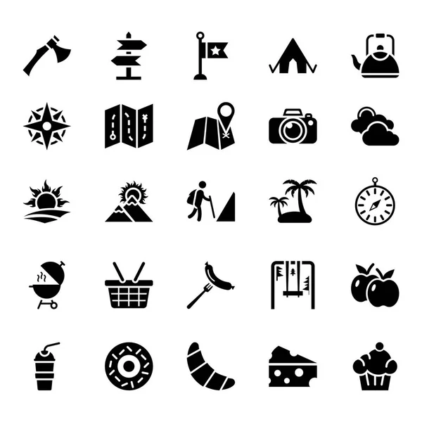 Picnic Nature Icons — Stock Vector