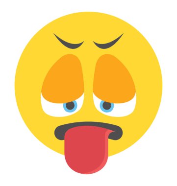 düz simgesi tasarım yorgun ifade