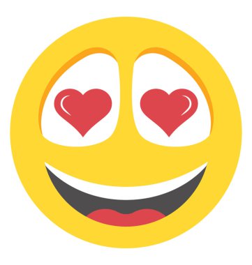 Romantik emoji gözünde yürekleri