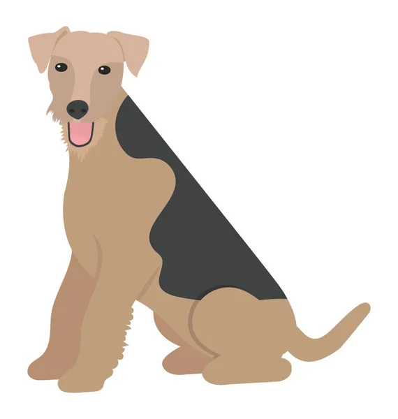 Cartoon Hond Platte Pictogram Ontwerp — Stockvector